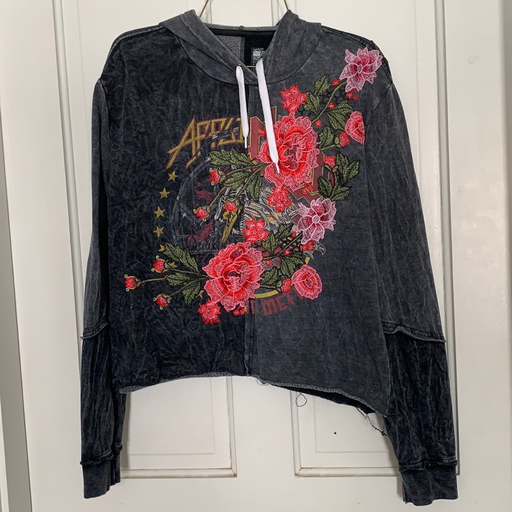 Affliction crop hoodie